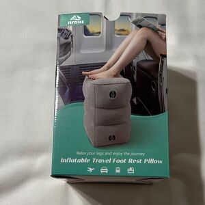 JefDiee Inflatable Travel Foot Rest Pillow - Gray